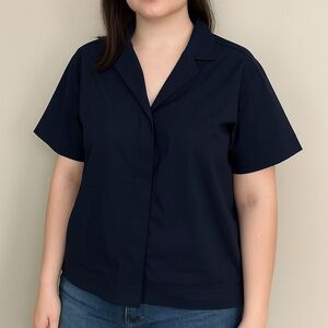 ISSAC MIZRAHI | Cotton Blue Women's Top